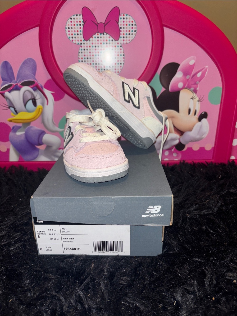 New Balance Kids Pink and Gray Sneakers